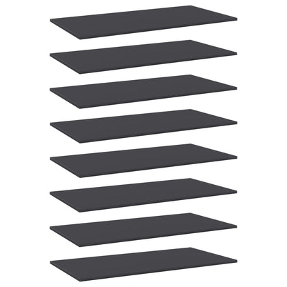 805319 vidaXL Bookshelf Boards 8 pcs Grey 80x30x1,5 cm Engineered Wood