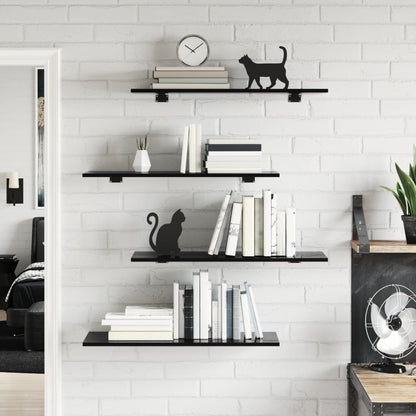 805327 vidaXL Bookshelf Boards 8 pcs High Gloss Black 80x30x1,5 cm Engineered Wood