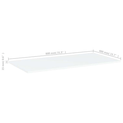 805330 vidaXL Bookshelf Boards 4 pcs White 80x40x1,5 cm Engineered Wood