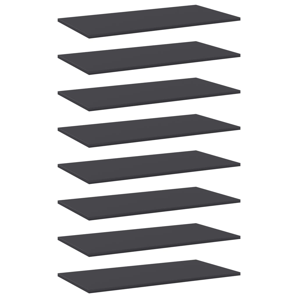 Bookshelf Boards 8 pcs Gray 31.5"x15.7"x0.6" Engineered Wood