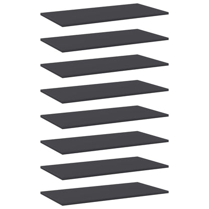 Bookshelf Boards 8 pcs Gray 31.5"x15.7"x0.6" Engineered Wood
