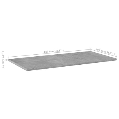 805338 vidaXL Bookshelf Boards 4 pcs Concrete Grey 80x40x1,5 cm Engineered Wood