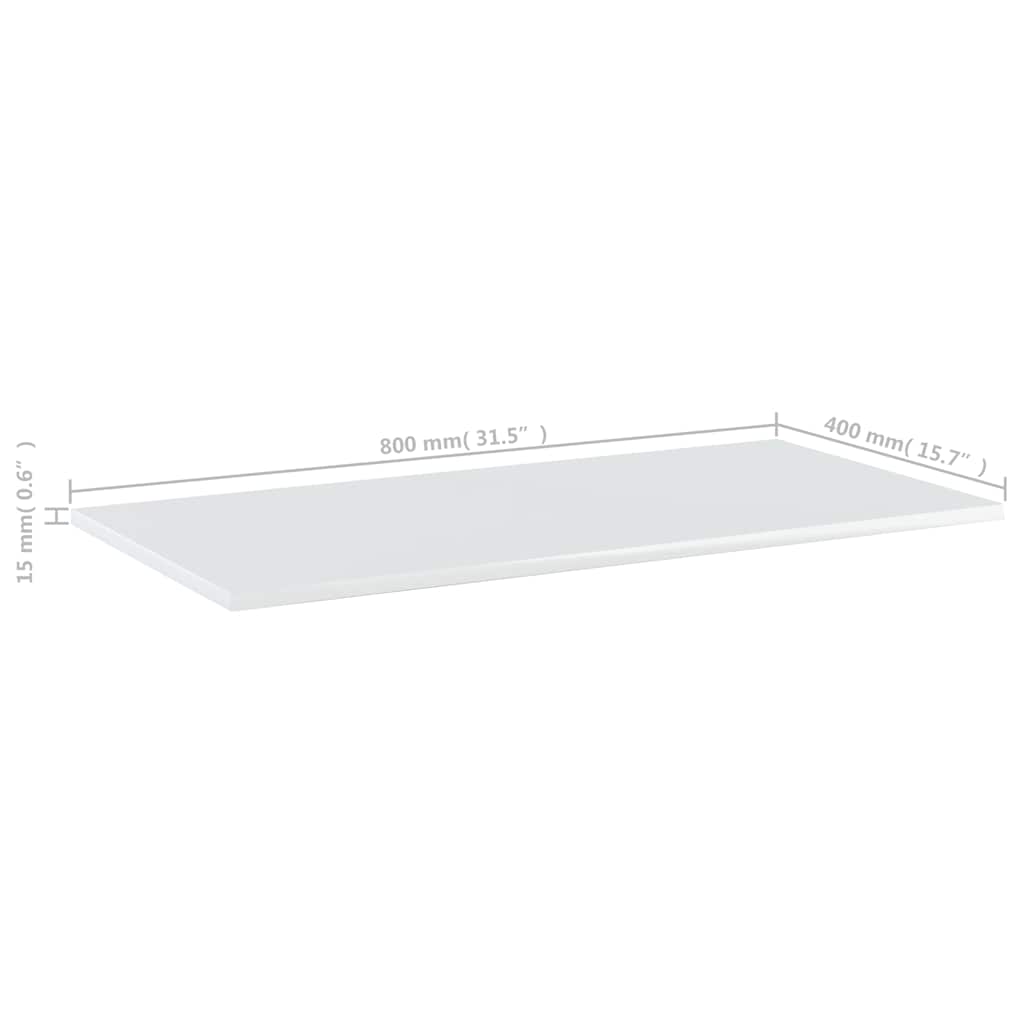 805341 vidaXL Bookshelf Boards 8 pcs High Gloss White 80x40x1,5 cm Engineered Wood