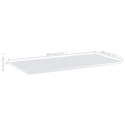 805341 vidaXL Bookshelf Boards 8 pcs High Gloss White 80x40x1,5 cm Engineered Wood