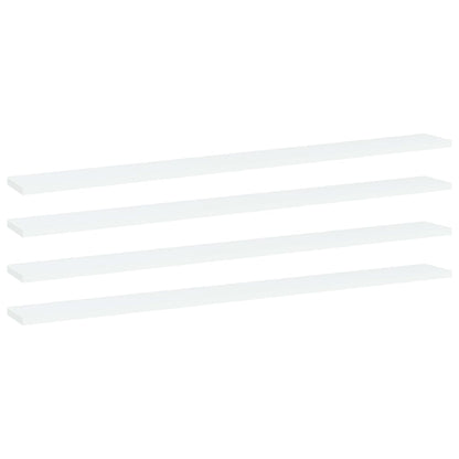 Bookshelf Boards 4 pcs White 39.4"x3.9"x0.6" Engineered Wood