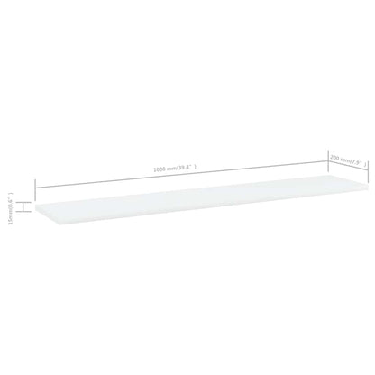 805378 vidaXL Bookshelf Boards 4 pcs White 100x20x1,5 cm Engineered Wood