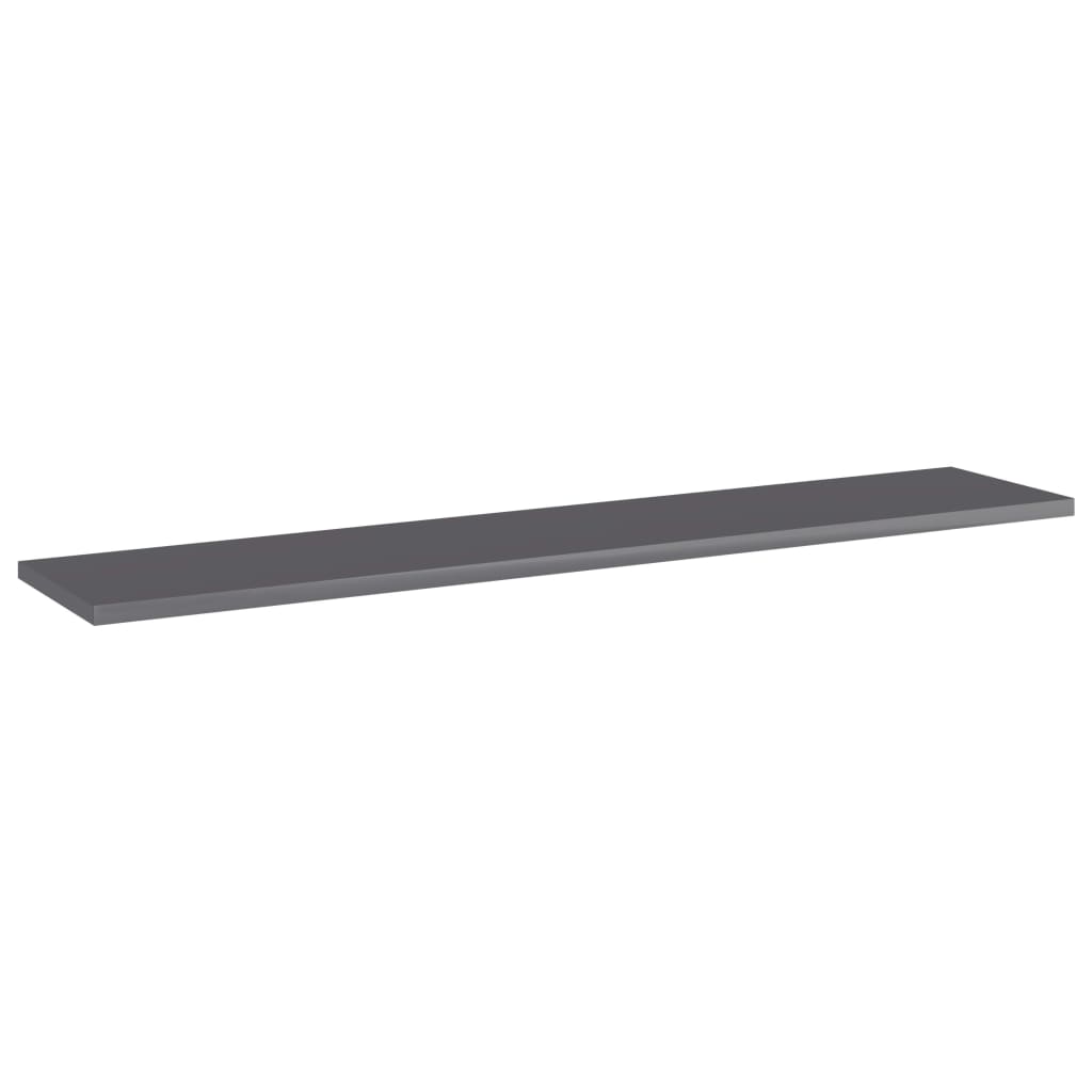 Bookshelf Boards 4 pcs High Gloss Gray 39.4"x7.9"x0.6" Engineered Wood