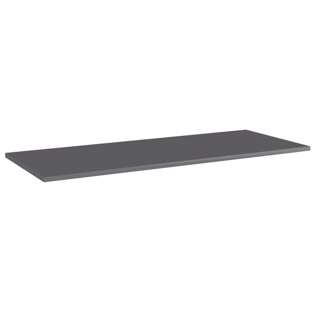 Bookshelf Boards 4 pcs High Gloss Gray 39.4"x15.7"x0.6" Engineered Wood