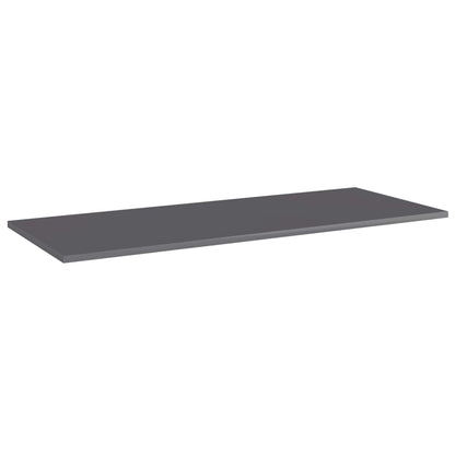 Bookshelf Boards 4 pcs High Gloss Gray 39.4"x15.7"x0.6" Engineered Wood