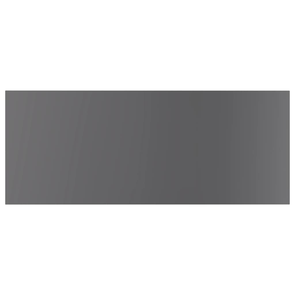 Bookshelf Boards 4 pcs High Gloss Gray 39.4"x15.7"x0.6" Engineered Wood
