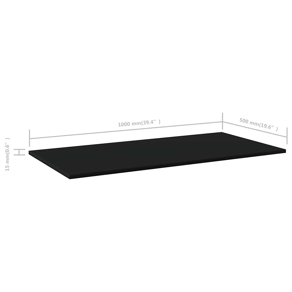 Bookshelf Boards 4 pcs Black 39.4"x19.7"x0.6" Engineered Wood