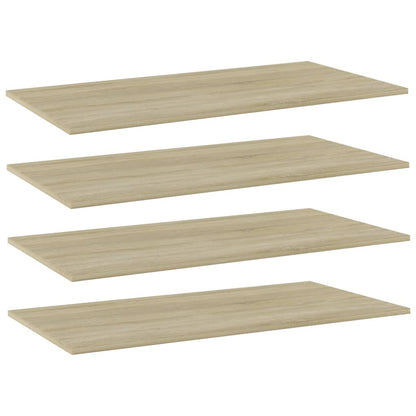 805421 vidaXL Bookshelf Boards 4 pcs Sonoma Oak 100x50x1,5 cm Engineered Wood