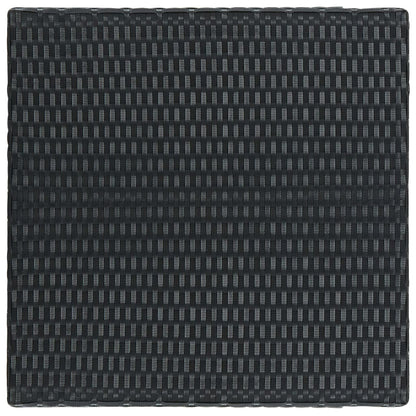 3 Piece Patio Bar Set with Cushions Poly Rattan Black