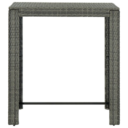 5 Piece Outdoor Bar Set with Armrest Poly Rattan Grey