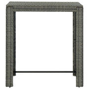 5 Piece Outdoor Bar Set with Armrest Poly Rattan Grey