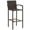 5 Piece Garden Bar Set Poly Rattan Brown