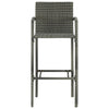 5 Piece Garden Bar Set Poly Rattan Grey