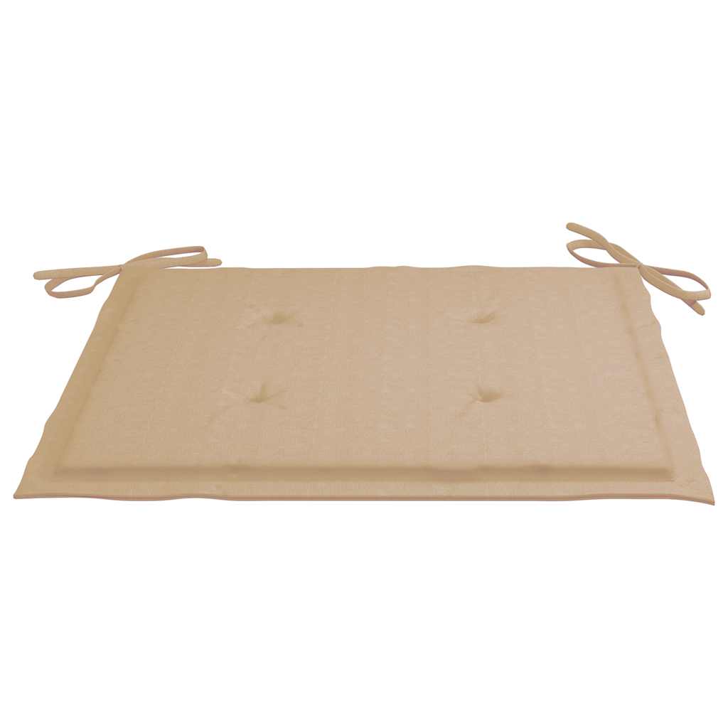 Patio Chairs 2 pcs with Beige Cushions Solid Teak Wood