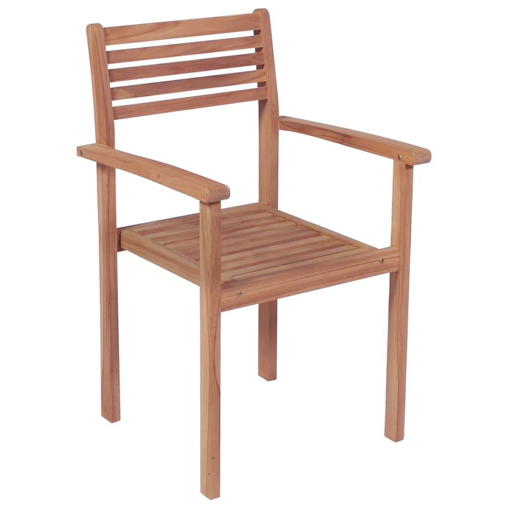 Patio Chairs 2 pcs with Cream White Cushions Solid Teak Wood