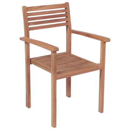 Patio Chairs 2 pcs with Cream White Cushions Solid Teak Wood