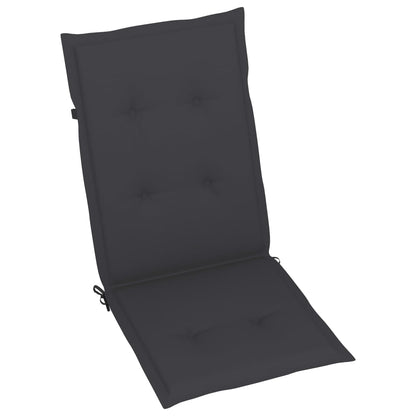 Patio Chairs 2 pcs with Anthracite Cushions Solid Teak Wood