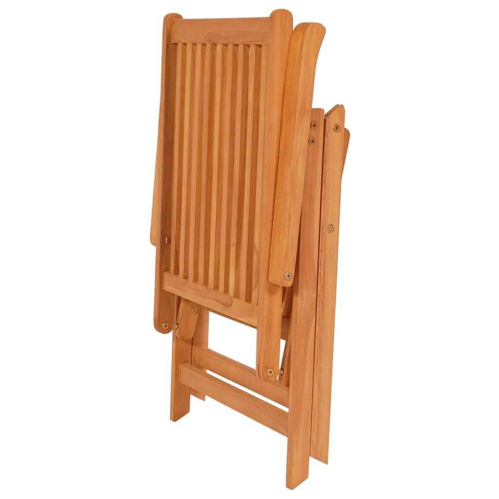 Patio Chairs 2 pcs with Cream Cushions Solid Teak Wood