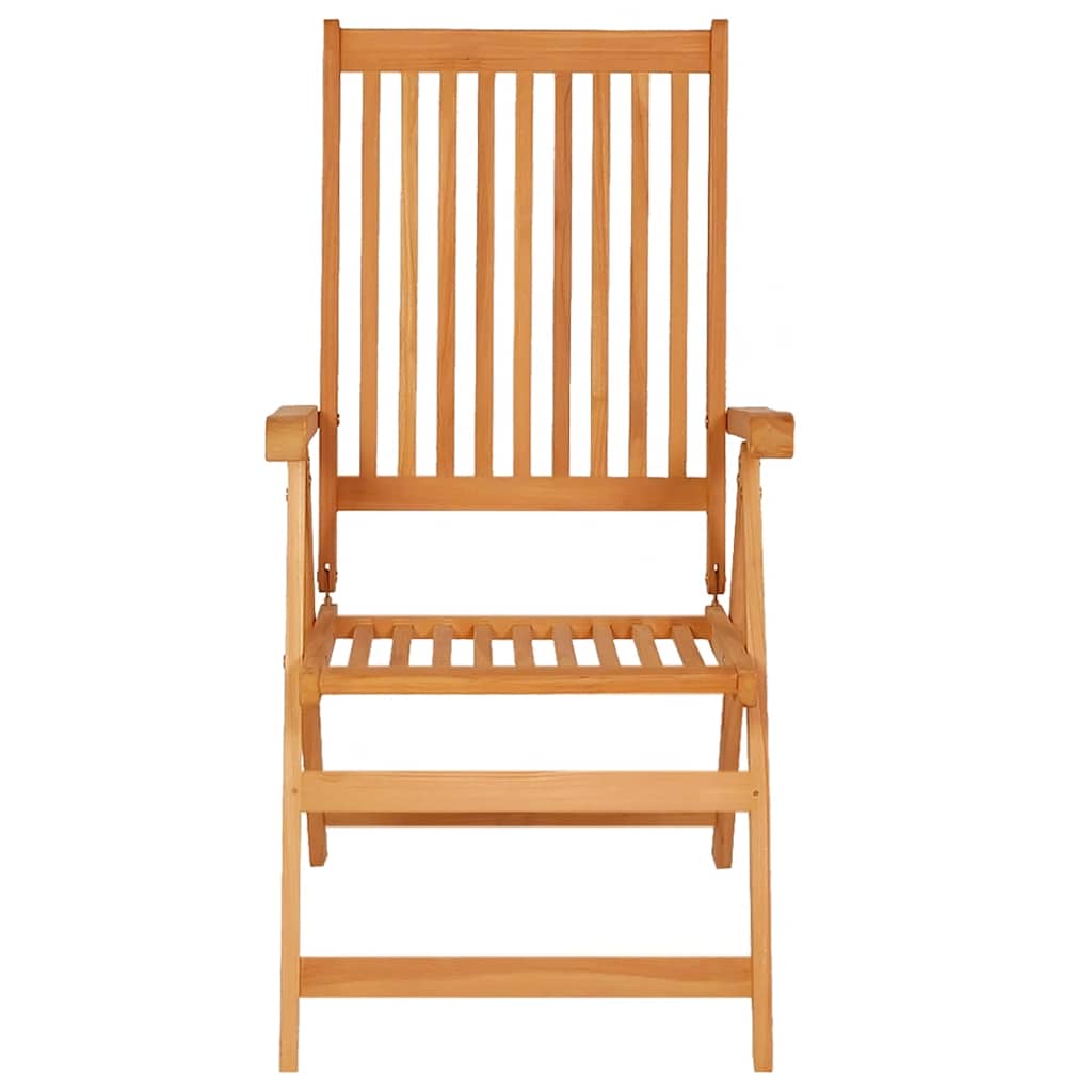 Folding Chairs 2 pcs with Black Cushions Solid Teak Wood
