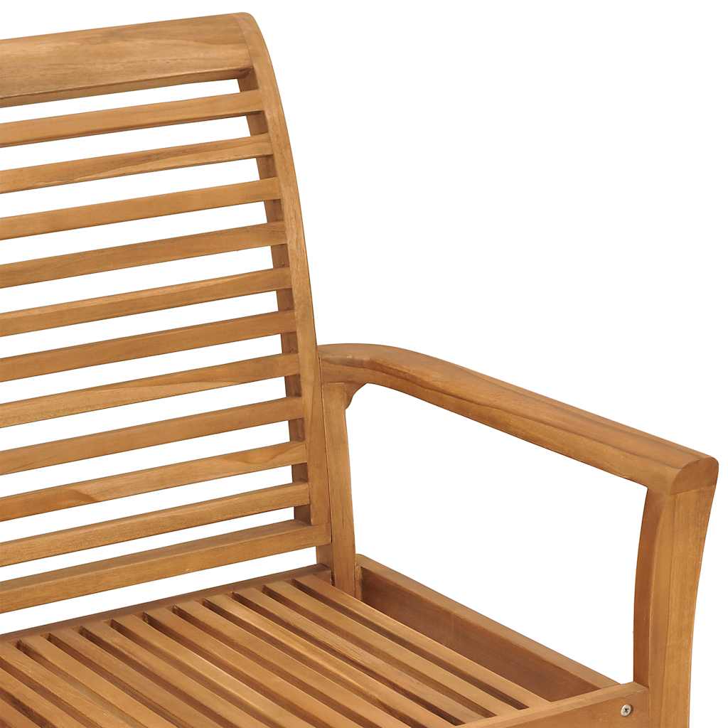 Patio Bench with Black Cushion 44.1" Solid Teak Wood