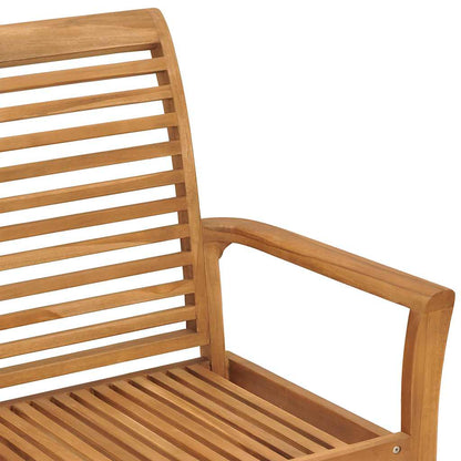 Patio Bench with Black Cushion 44.1" Solid Teak Wood
