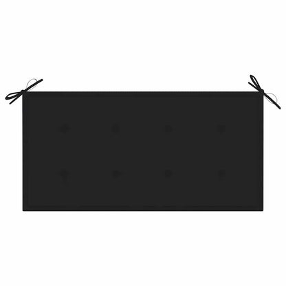 Patio Bench with Black Cushion 44.1" Solid Teak Wood