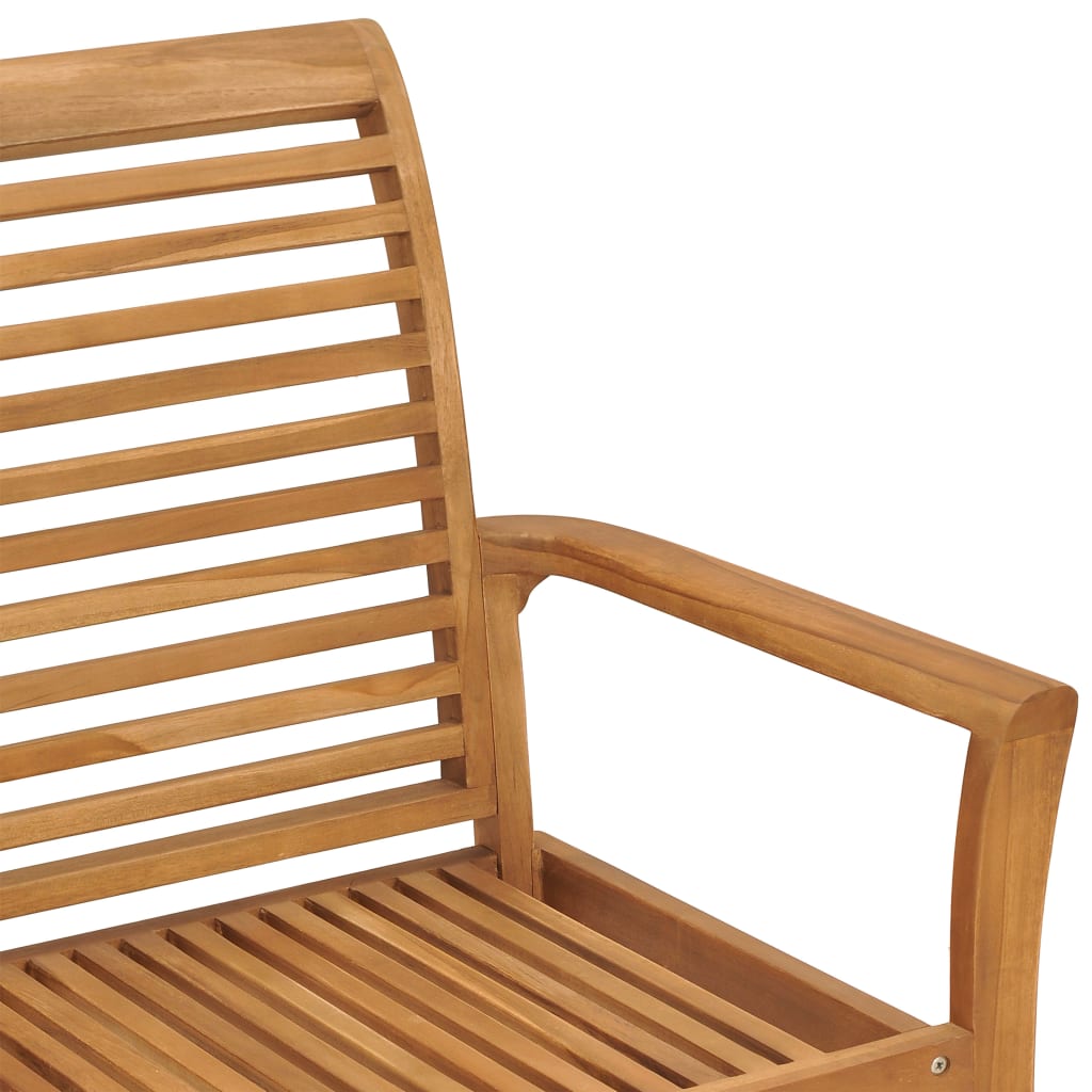 Patio Bench with Beige Cushion 44.1" Solid Teak Wood