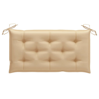 Patio Bench with Beige Cushion 44.1" Solid Teak Wood