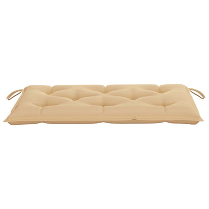 Patio Bench with Beige Cushion 44.1" Solid Teak Wood