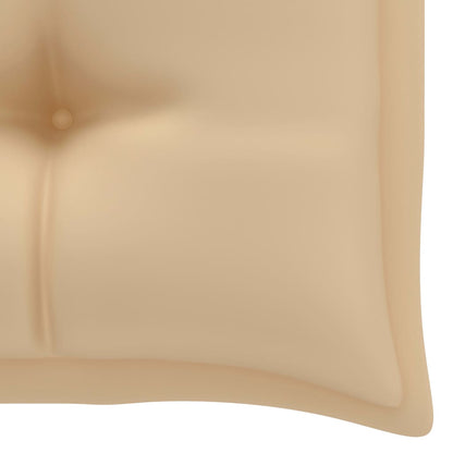 Patio Bench with Beige Cushion 44.1" Solid Teak Wood