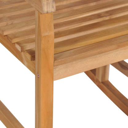 Rocking Chair with Gray Cushion Solid Teak Wood