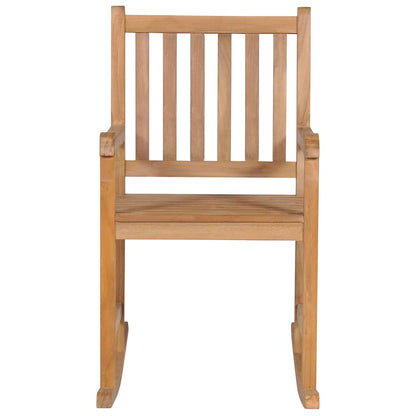 Rocking Chair with Red Cushion Solid Teak Wood