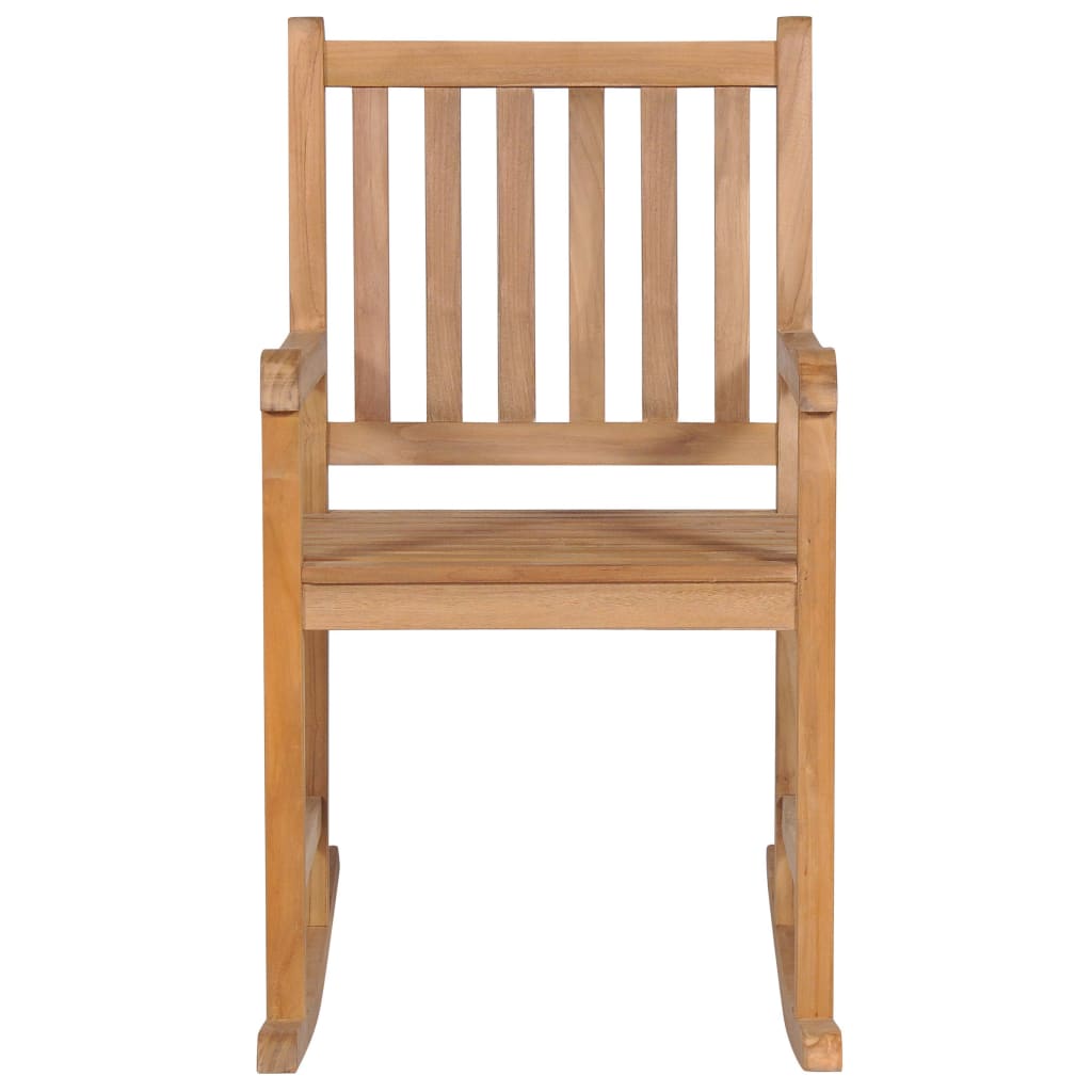 Rocking Chair with Anthracite Cushion Solid Teak Wood