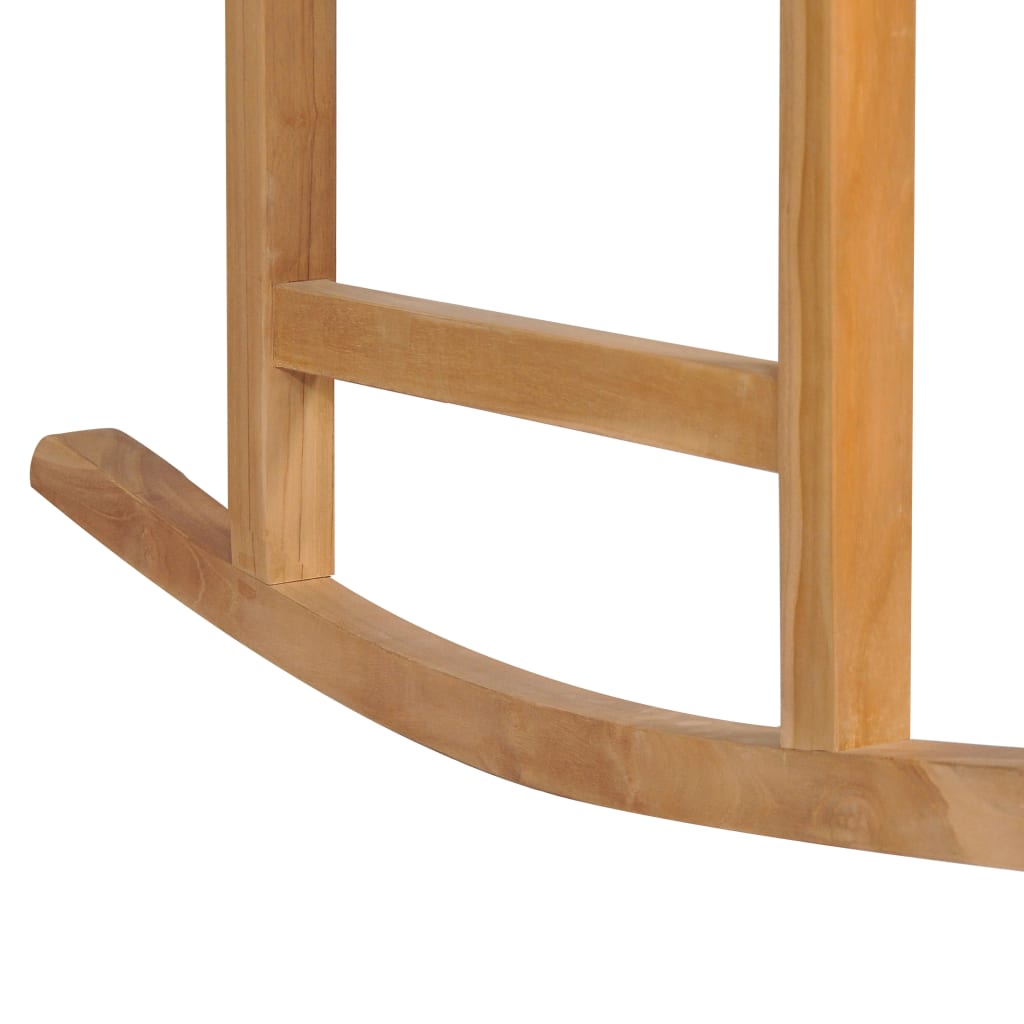 Rocking Chair with Gray Cushion Solid Teak Wood