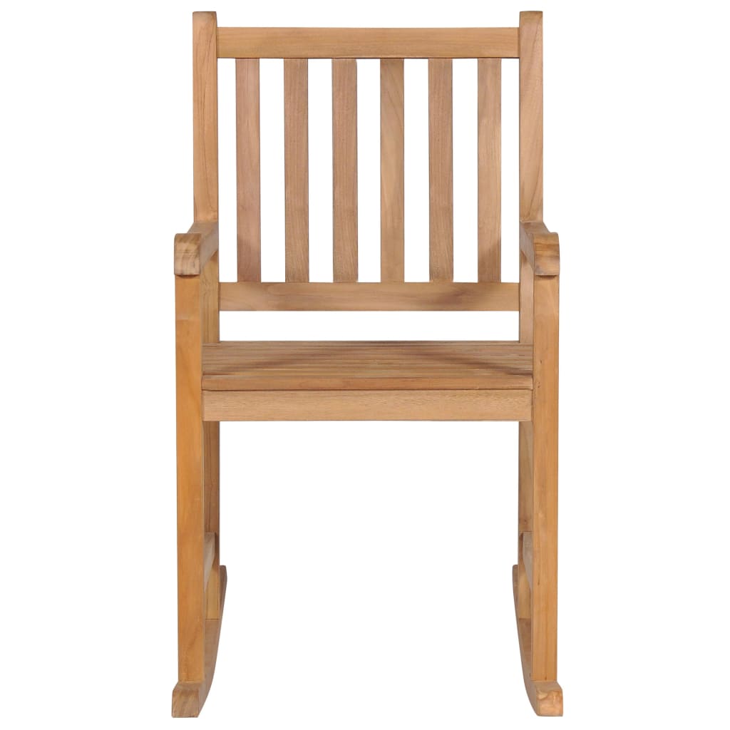 Rocking Chair with Blue Cushion Solid Teak Wood