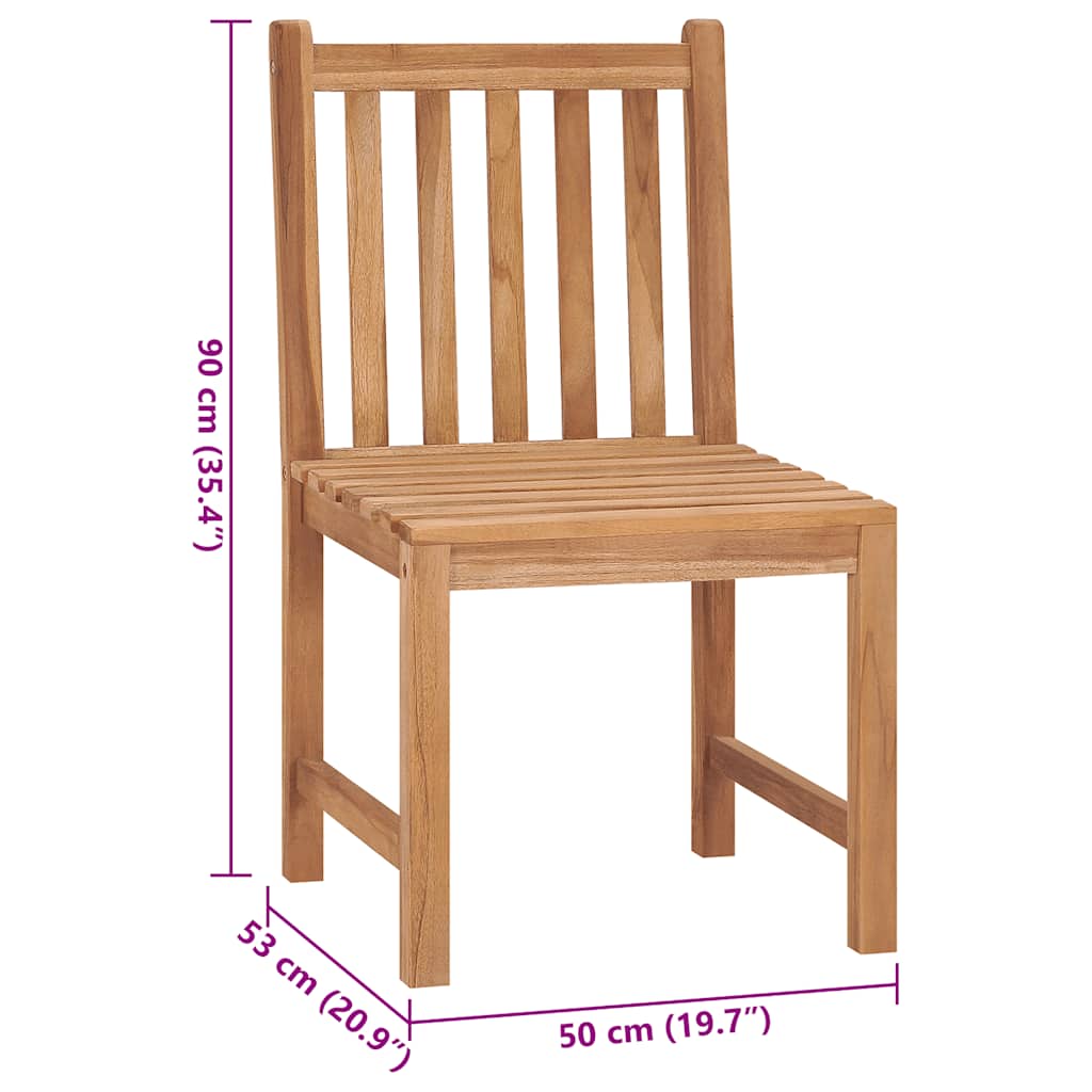 Patio Chairs 2 pcs with Cushions Solid Teak Wood