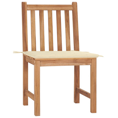 Patio Chairs 2 pcs with Cushions Solid Teak Wood