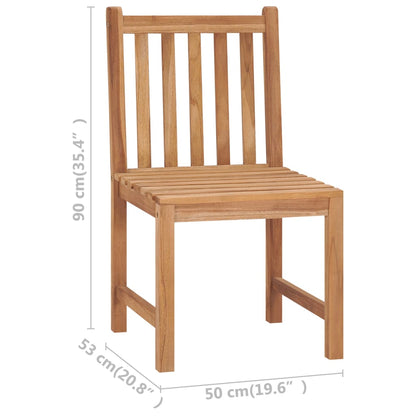 Patio Chairs 2 pcs with Cushions Solid Teak Wood