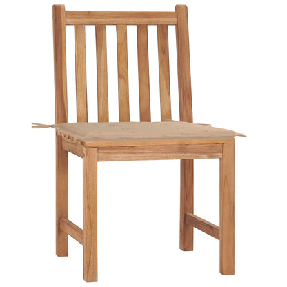 Patio Chairs 2 pcs with Cushions Solid Teak Wood