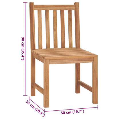 Patio Chairs 2 pcs with Cushions Solid Teak Wood