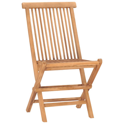 3 Piece Folding Patio Dining Set with Cushion Solid Teak Wood