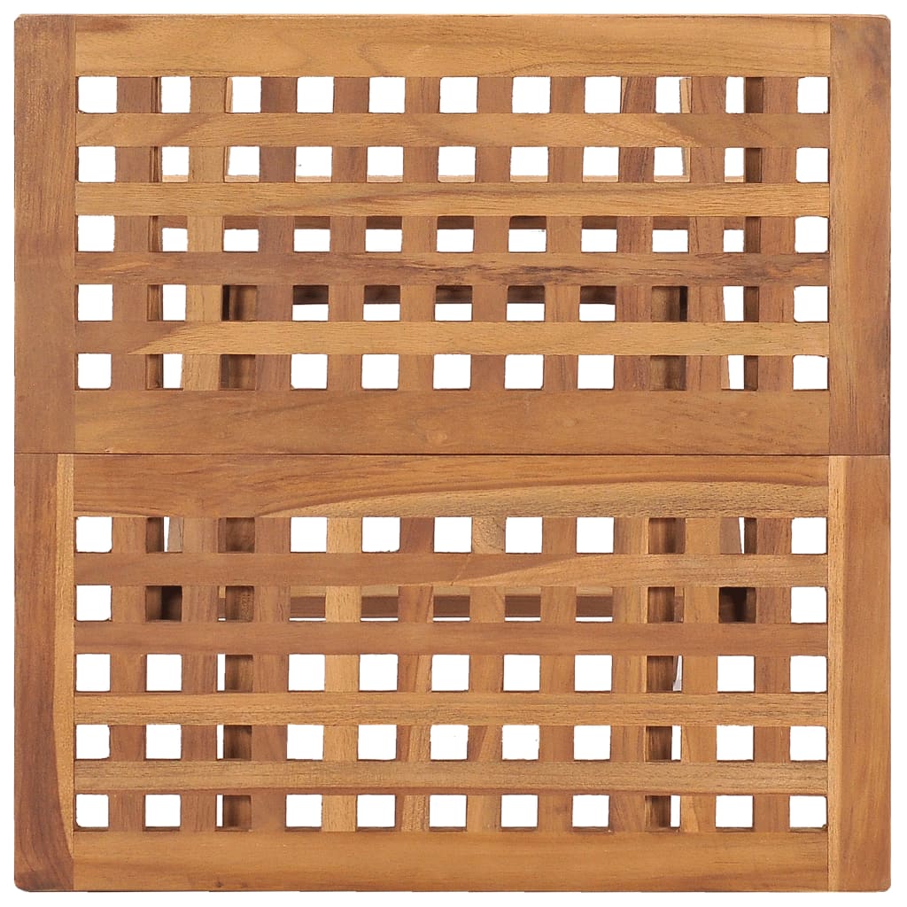 3 Piece Folding Patio Dining Set with Cushion Solid Teak Wood