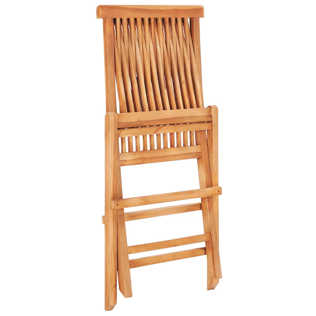 3 Piece Bistro Set with Green Cushions Solid Teak Wood