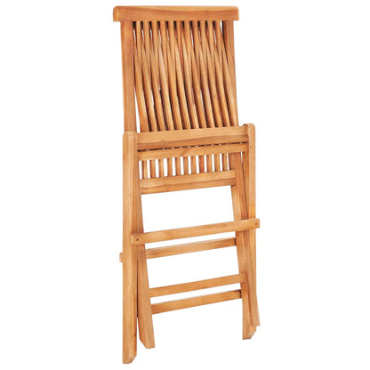 3 Piece Bistro Set with Green Cushions Solid Teak Wood