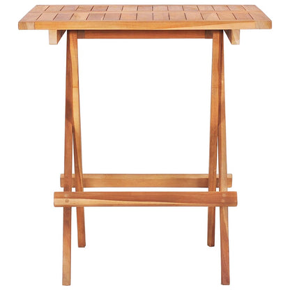 3 Piece Bistro Set with Green Cushions Solid Teak Wood