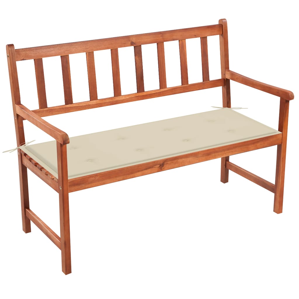 Patio Bench with Cushion 47.2" Solid Acacia Wood